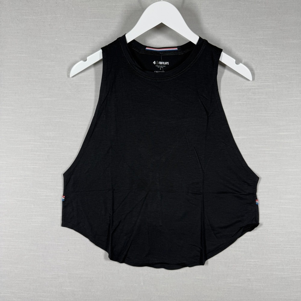 Fourlaps Tops Womens Small Black Curve Tank Athletic Soft Anti Microbial Sports